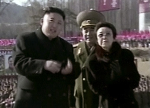 Severokórejský líder Kim Jong Un a jeho teta Kim Kjong-hi