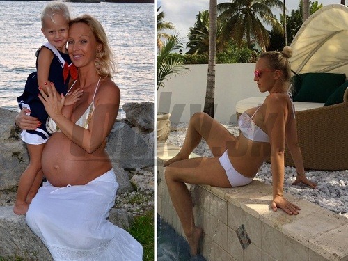 Zuzana Belohorcová nosila ešte pred dvoma mesiacmi riadne tehotenské bruško (vľavo). Dnes sa pýši už takouto postavičkou. 