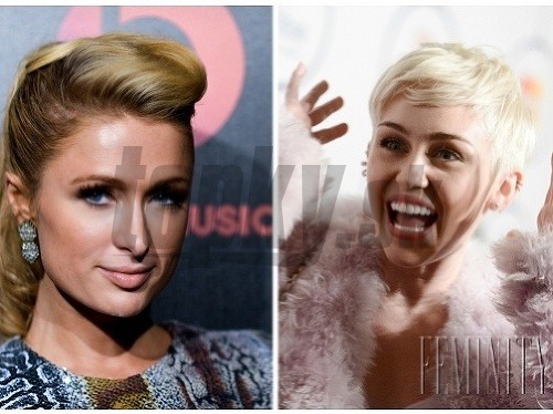 Paris Hilton (vľavo) a Miley Cyrus (vpravo)
