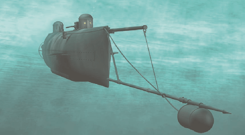 Animácia ponorky.