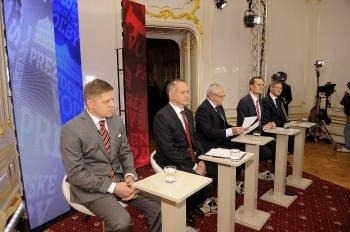 Diskusia kandidátov na prezidenta Slovenskej republiky RTVS 12. marca 2014 na Bratislavskom hrade.