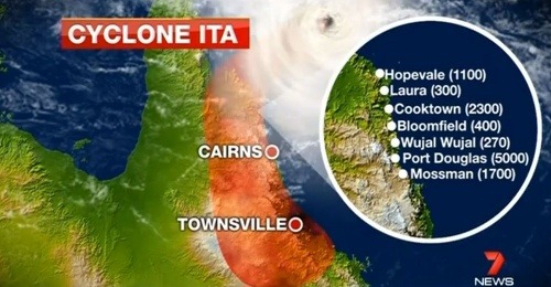 Cyklón Ita dorazil do Austrálie