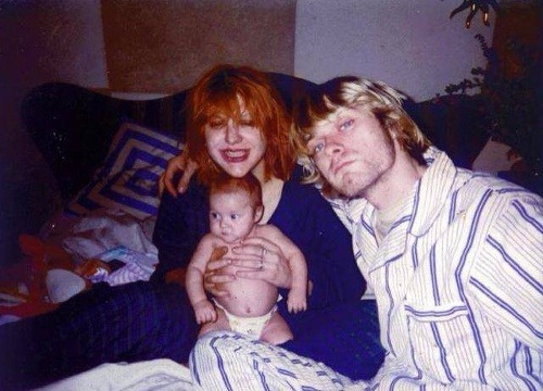 Frances Cobain s matkou a otcom ako bábätko
