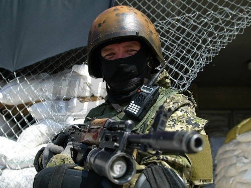 Pro-ruskí militanti na Ukrajine.