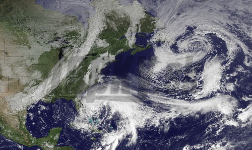 Takto vyzeral hurikán Sandy z vesmíru.
