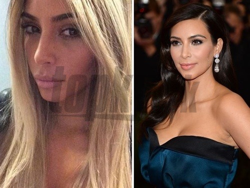Kim Kardashian sa ako blondínka na seba takmer nepodobá. 