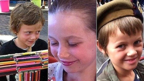 Fotografie troch autstrálskych detí menom Otis, Evie a Mo, ktoré zomreli po páde Boeingu 777 nad Ukrajinou spolu so svojimi starými rodičmi.