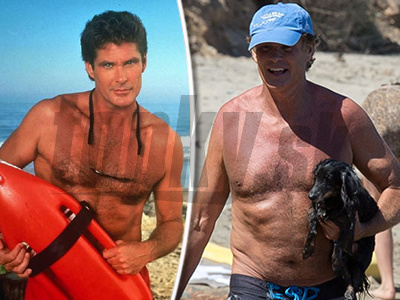 David Hasselhoff ako legendárny plavčík z Pobrežnej hliadky a s odstupom 25 rokov.