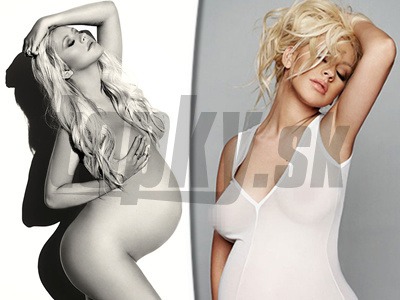 Christina Aguilera predviedla svoje úchvatné tehotenské tvary na sérií intímnych fotografií.