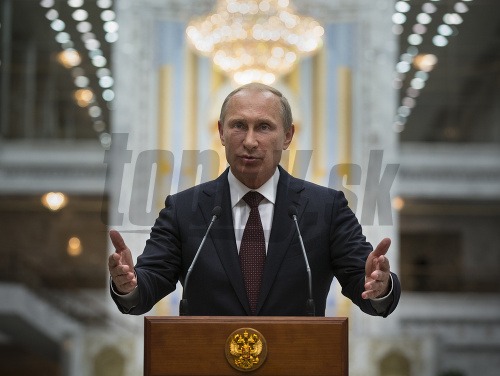 Vladimir Putin na rokovaní v Minsku