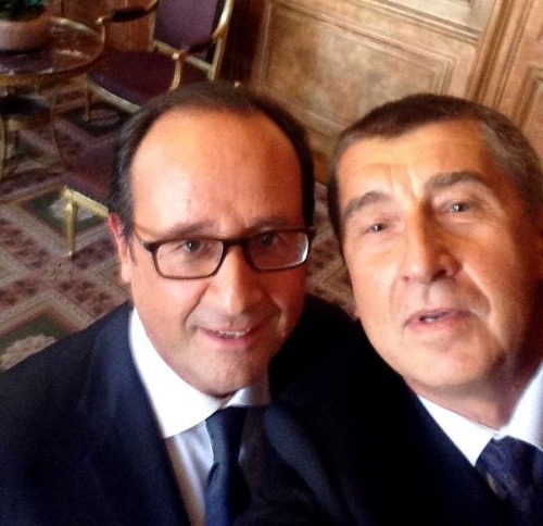 Andrej Babiš a Francois Hollande
