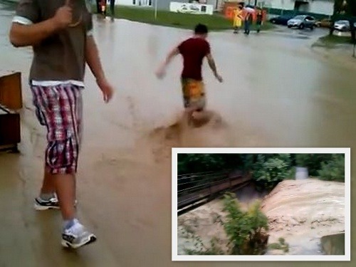 Záplavy v obci Zborov