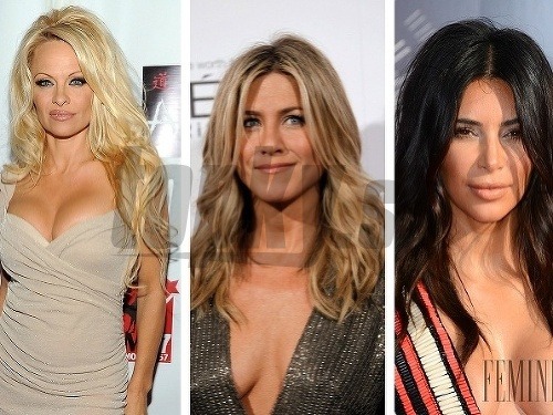 Pamela Anderson, Jennifer Aniston a Kim Kardashian