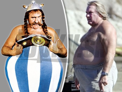 Gérard Depardieu šokoval gigantickým bruchom, ktorým akoby z oka vypadol svojej kultovej postave - Obelixovi.