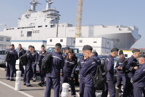 Ruskí námorníci v prístave vo Vladivostoku