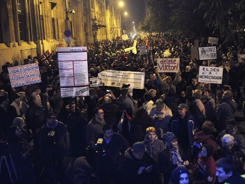 Protesty proti dani z internetu v Maďarsko