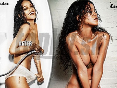 Rihanna na provokatívnych záberoch z decembrového čísla magazínu Esquire opäť odhalila takmer všetko.