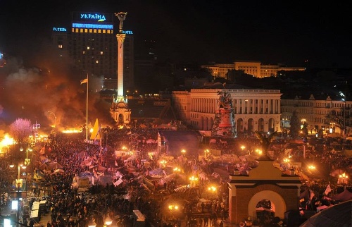 Aj takto to vyzeralo počas Majdanu na Ukrajine