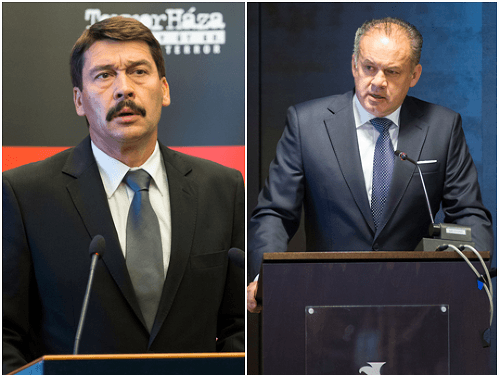 Maďarský prezident János Áder a prezident SR Andrej Kiska