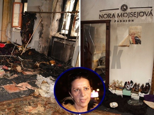 Nora Mojsejová prišla o svoj butik. Niekto jej ho v noci na dnes podpálil. 