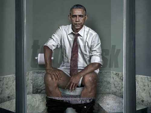 Svetoví lídri by takto nejak vyzerali pri návšteve toalety.