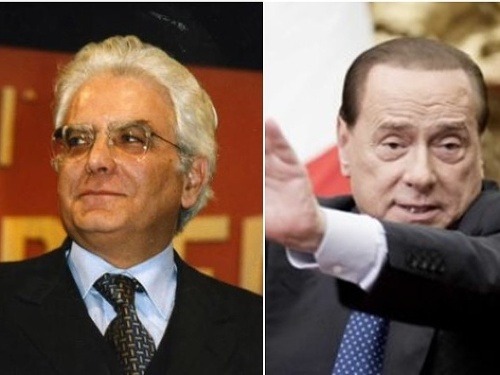 Sergio Mattarella (vľavo) a Silvio Berlusconi