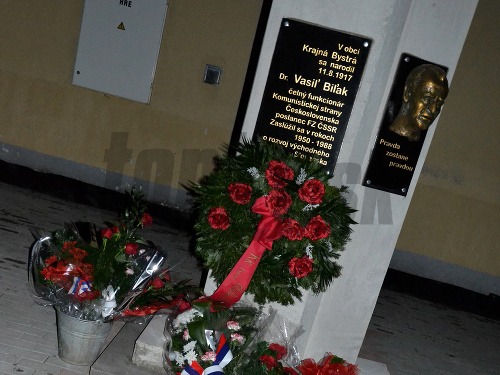 Pamätník komunistického politika Vasiľa Biľaka v Krajnej Bystrej 