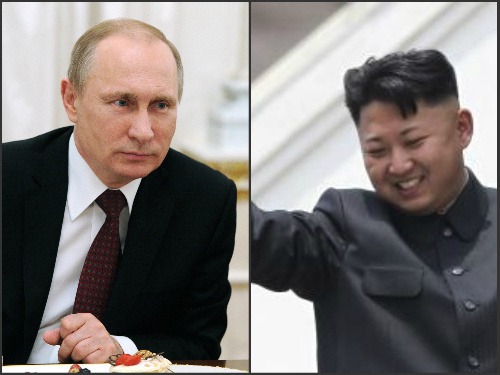 Vladimir Putin a Kim Čong Il