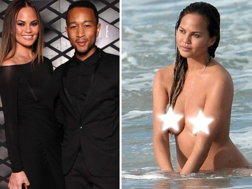 John Legend má krásnu manželku Chrissy Teigen, ktorá nedávno ukázala vo vlnách svoje nahé telo. 