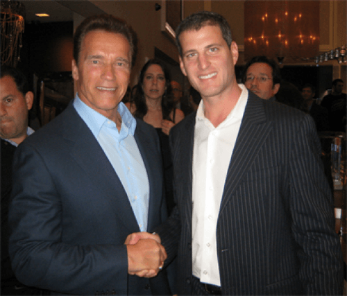 Arnold Schwarzenegger a zakladateľ Cross Vodky Malcolm Lloyd