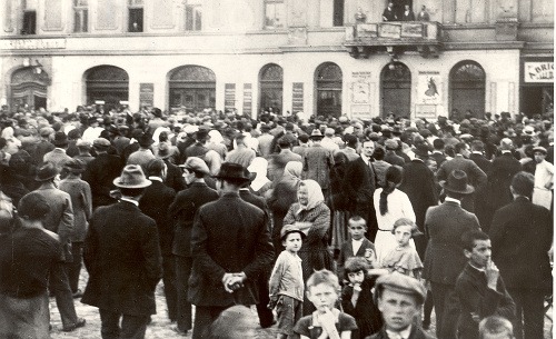 Štrajk proti nezamestnanosti v Trnave (pravdepodobne r. 1928)