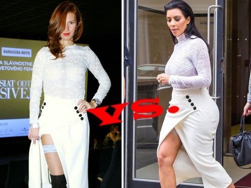 Ivana Počiatková (vľavo) vyzerala v luxusných šatách rozhodne lepšie ako Kim Kardashian. 