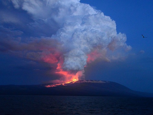 Na Galapágapch vybuchla sopka