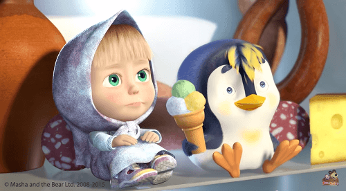 Máša a medveď na ľade