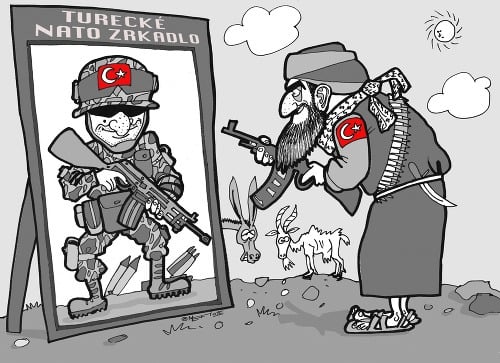 veľký čierny kohút karikatúry