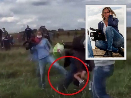 Kameramanku, ktorá kopala do migranta, obvinili z výtržníctva