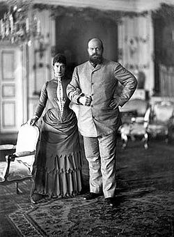 Ruský cár Alexander III. s manželkou Máriou Fjodorovnou.