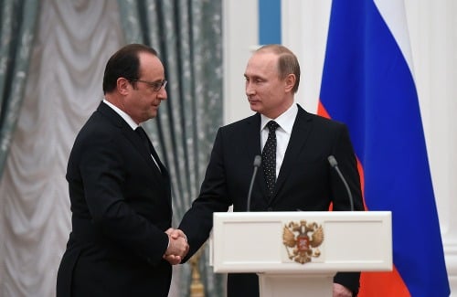 Francois Hollande a Vladimír Putin