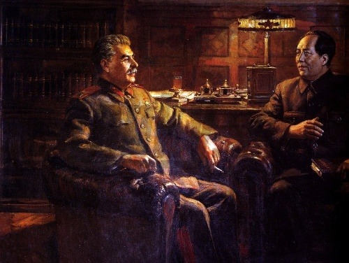 Stalin a Mao Ce-tung na obraze Dmitrija Nalbadaniana