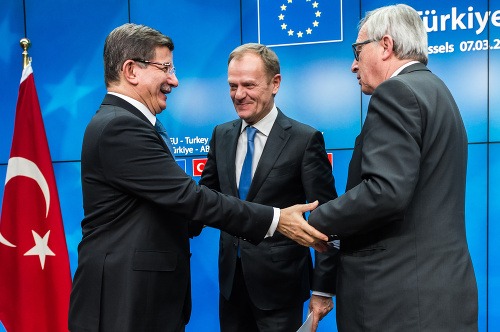 Ahmet Davutoglu, Jean-Claude Juncker, Donald Tusk