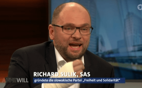 Richard Sulík v nemeckej televízii.