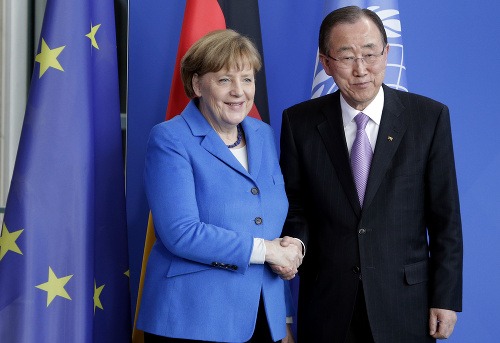 Angela Merkelová a Pan Ki-mun