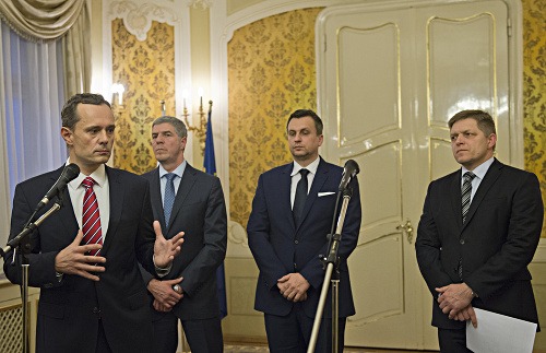 Béla Bugár, Robert Fico, Andrej Danko, Radoslav Procházka 