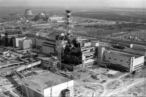 Areál jadrovej elektrárne v Černobyle