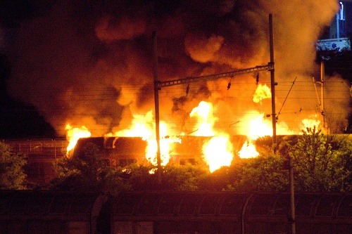 požiar vagóna v bratislavskej Rači