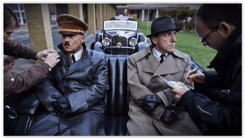 Pavel Kříž (vľavo) ako Adolf Hitler z nakrúcania o Líde Baarovej