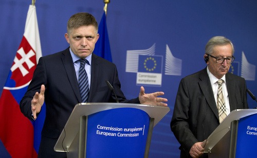 Robert Fico a šéf Európskej komisie Jean-Claude Juncker