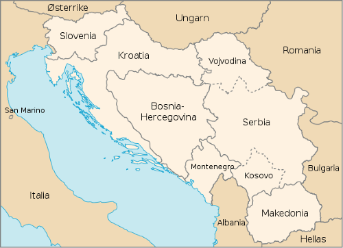 Krajiny bývalej Juhoslávie.