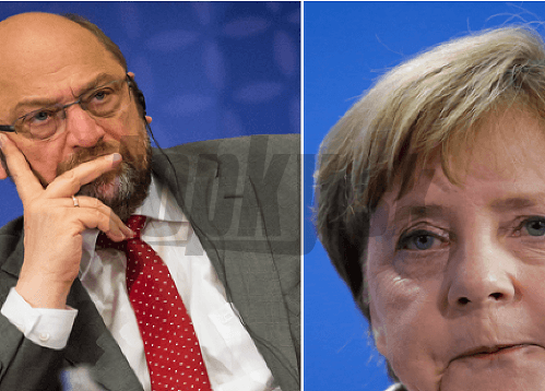 Martin Schulz a Angela Merkelová