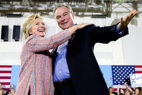 Hillary Clinton a Michael Kaine